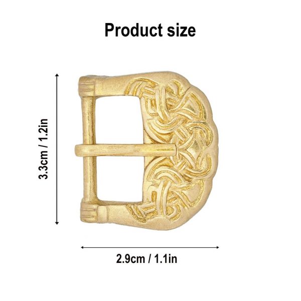 Viking Solid Brass Buckle with Celtic Knotwork