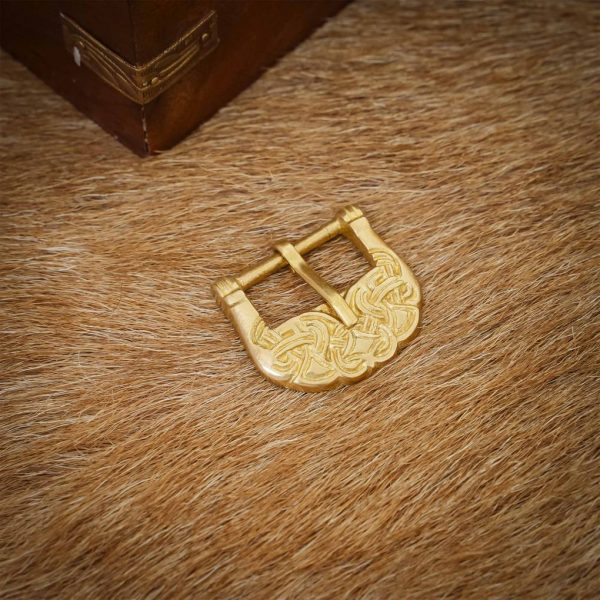 Viking Solid Brass Buckle with Celtic Knotwork