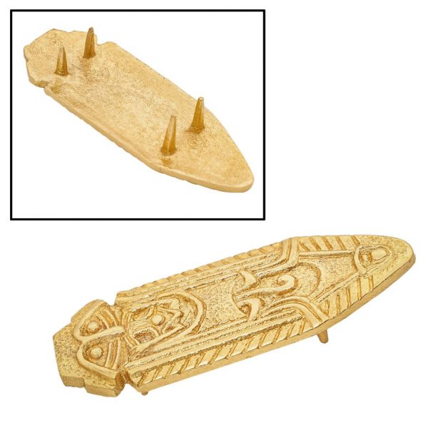 Solid Brass Celtic Belt End / Chape Leather Accessory