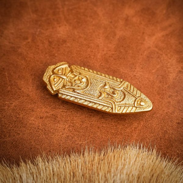 Solid Brass Celtic Belt End / Chape Leather Accessory