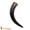 Genuine Drinking Horn with Hand-Carved Aegishjalmur / Helm of Awe Motif