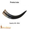 Genuine Drinking Horn with Hand-Carved Aegishjalmur / Helm of Awe Motif