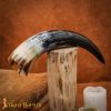 Genuine Drinking Horn with Hand-Carved Aegishjalmur / Helm of Awe Motif