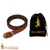 Medieval Leather Belt with Embossed Celtic Knotwork Design