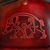 Leather Pauldrons With Mercia Kingdom Embossing Design