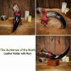 The Huntsman of the North Leather Holder with Genuine Horn