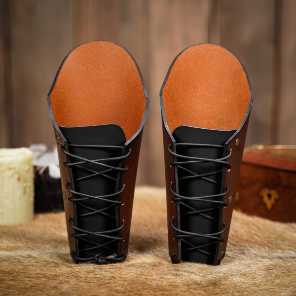 Three Headed Dragon Design Genuine Leather Bracers