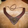 Princely Leather Neckband with Antique Brass Mount