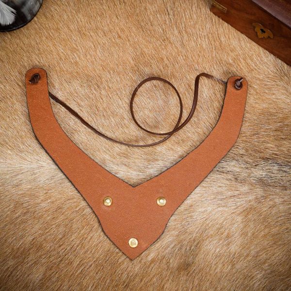 Princely Leather Neckband with Antique Brass Mount