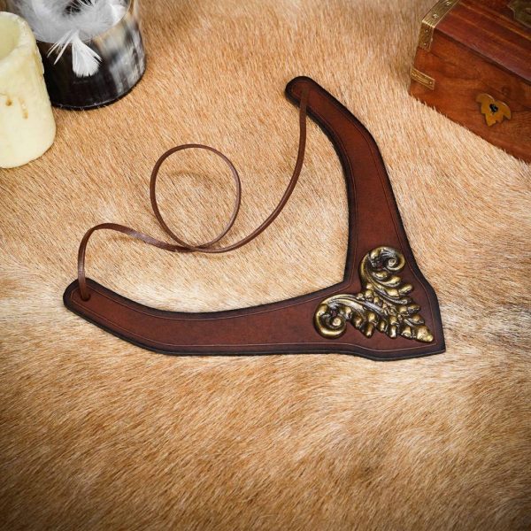 Princely Leather Neckband with Antique Brass Mount