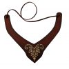 Princely Leather Neckband with Antique Brass Mount