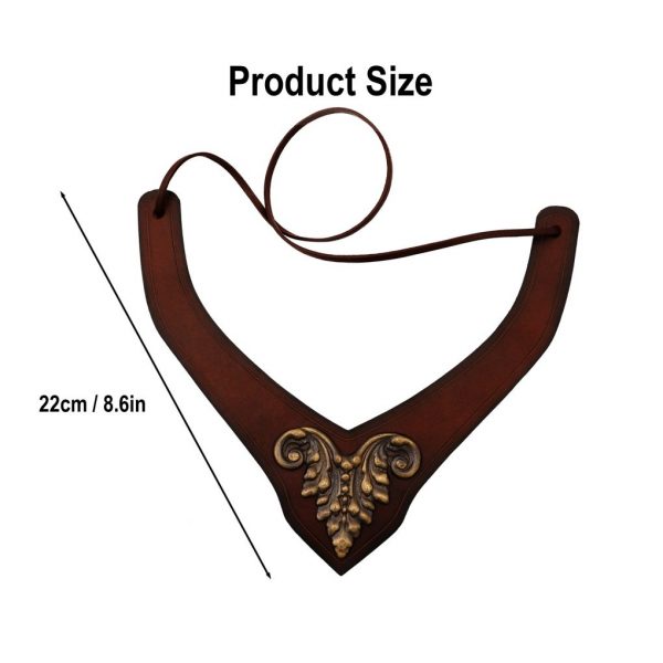 Princely Leather Neckband with Antique Brass Mount