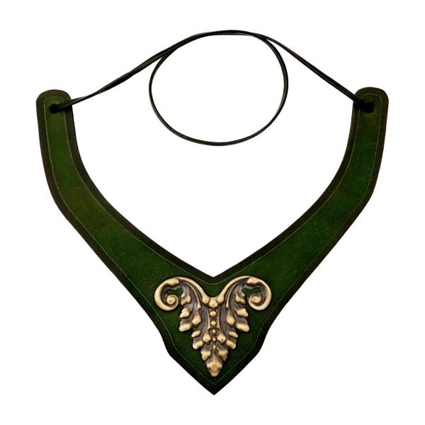 Princely Leather Neckband with Antique Brass Mount - Image 15