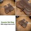 15th century pouch with antique brass Fleur de Lis Mounts