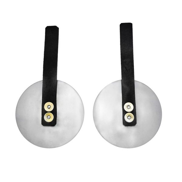 Medieval Steel Rondels with Leather Straps 16 gauge