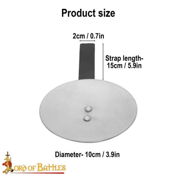 Medieval Steel Rondels with Leather Straps 16 gauge