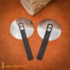 Medieval Steel Rondels with Leather Straps 16 gauge