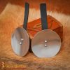 Medieval Steel Rondels with Leather Straps 16 gauge