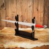 Triple Tier Handcrafted Genuine Hardwood Axe / Sword Stand