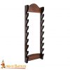 Eight Tier Wall Mounting Handcrafted Genuine Hardwood Sword and Axe Stand