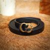 Thin Medieval Belt with Solid Brass Buckle