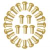 Pure Brass Mushroom Head Rivets 10 mm Set of 25