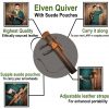 Handcrafted Genuine Leather Quiver with Suede Pouches for Arrowheads