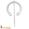 Stainless Steel Medieval Fibula with Rolled Ends