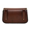 Medieval Fantasy Genuine Leather Belt Bag with Embossed Celtic Cross Design