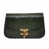 Medieval Fantasy Genuine Leather Belt Bag with Embossed Celtic Cross Design