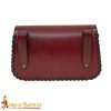 Medieval Fantasy Genuine Leather Belt Bag with Embossed Celtic Cross Design
