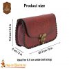 Medieval Fantasy Genuine Leather Belt Bag with Embossed Celtic Cross Design