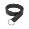 Medieval Leather Belt with Lustrous Steel Ring Buckle
