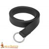 Medieval Leather Belt with Lustrous Steel Ring Buckle