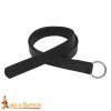 Medieval Leather Belt with Lustrous Steel Ring Buckle