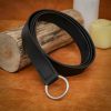 Medieval Leather Belt with Lustrous Steel Ring Buckle