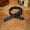 Medieval Leather Belt with Lustrous Steel Ring Buckle
