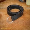 Medieval Leather Belt with Lustrous Steel Ring Buckle