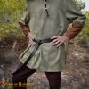 Medieval Leather Belt with Lustrous Steel Ring Buckle