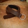 Medieval Leather Belt with Lustrous Steel Ring Buckle