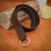 Medieval Leather Belt with Lustrous Steel Ring Buckle
