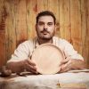 Medieval Wooden Plate Hand Crafted Useful Hardwood Cutlery, approx. 23 cm diameter