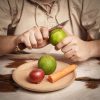 Medieval Wooden Plate Hand Crafted Useful Hardwood Cutlery, approx. 23 cm diameter