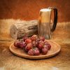 Medieval Wooden Plate Hand Crafted Useful Hardwood Cutlery, approx. 23 cm diameter