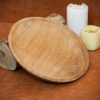 Medieval Wooden Plate Hand Crafted Useful Hardwood Cutlery, approx. 23 cm diameter