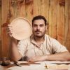 Medieval Wooden Plate Hand Crafted Useful Hardwood Cutlery, approx. 23 cm diameter