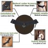 Genuine Leather Accessory with Steel Ring for LARP and Cosplay