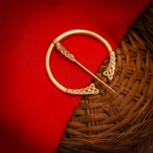 Pure Brass Celtic Penannular Brooch Cloak Pin Clasp