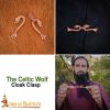 Lost-wax Cast Bronze Cloak Clasp with Celtic Wolf Motifs