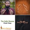 Lost-wax Cast Bronze Cloak Clasp with Celtic Raven Motifs